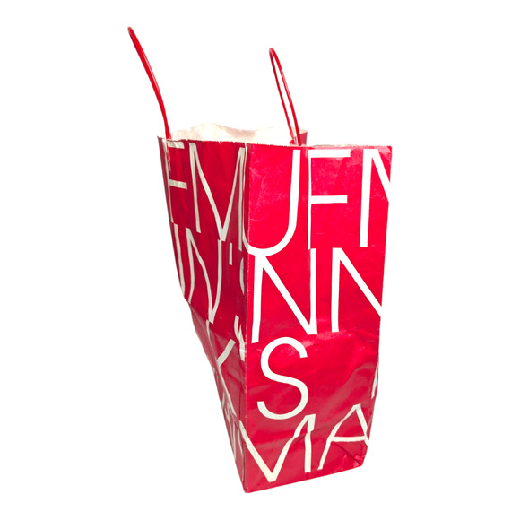 Kaufmann's Red & White Logo Spell Out Large Paper Shopping Bag Vintage Prop - Picture 9 of 9